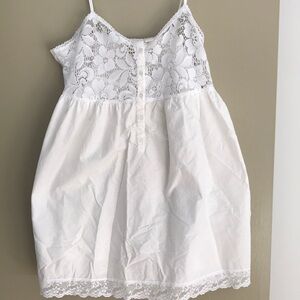 Victoria’s Secret white cotton babydoll , lace at bustline. Gold label